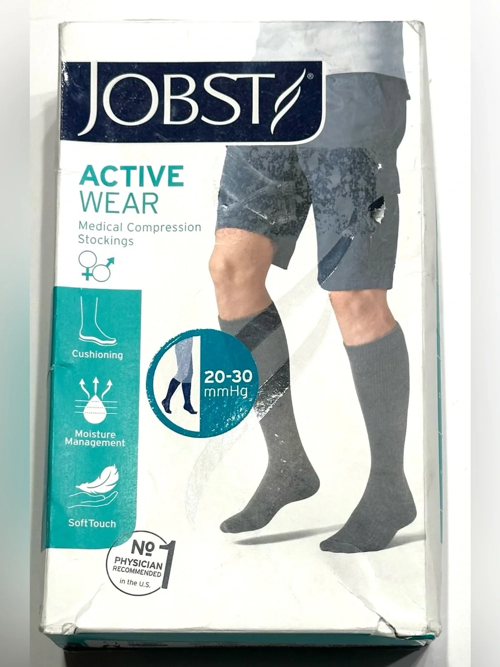 NEW JOBST ActiveWear 20-30 mmHg Firm Support Unisex Athletic Knee Highs Stocking